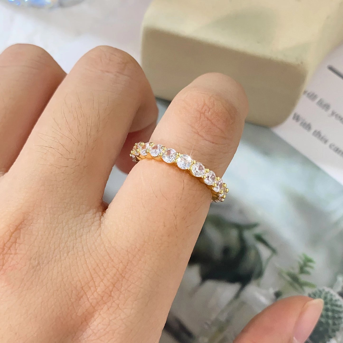 Classic Baguette Cubic Zirconia Engagement Rings for Women Luxury 18K Gold Color Plated Wedding Party Jewelry