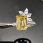 New Elegant Yellow Cubic Zirconia Women Rings Luxury Wedding Anniversary Party Lady's  Accessories Bright Fashion Jewelry