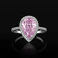 Pink Cubic Zirconia Ring Suitable for Women's Engagement Wedding Luxury Accessories Sparkling Silver Fashion Jewelry