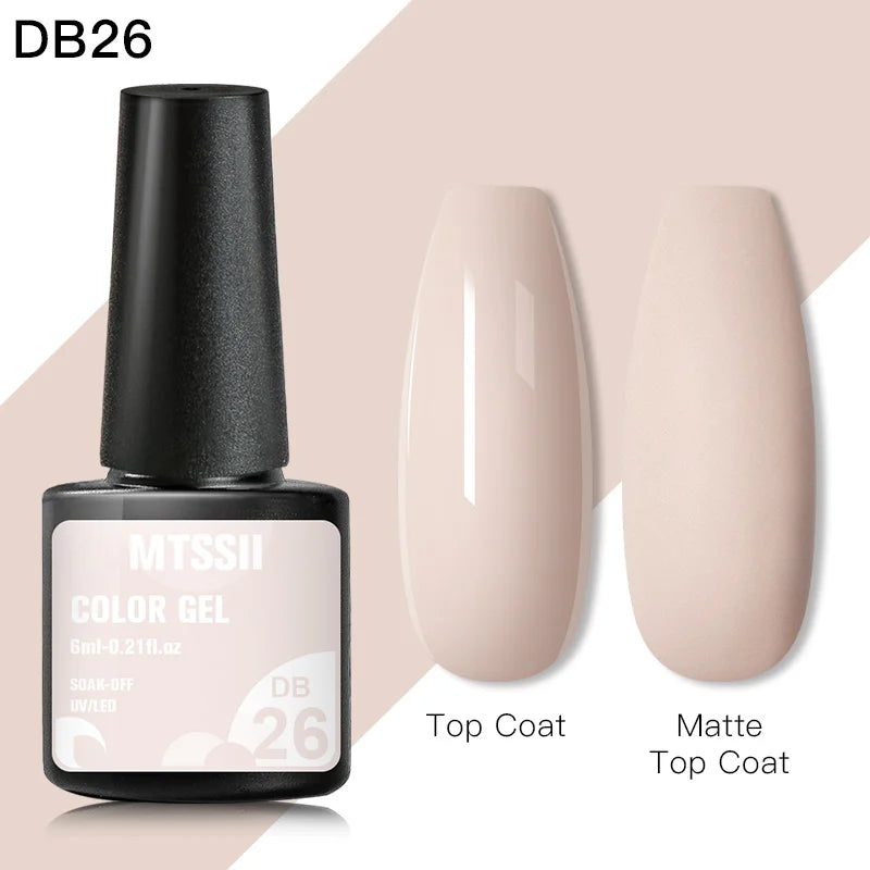 Mtssii 6ML Reflective Gel Nail Polish Shiny 14 Colors Semi-permanent UV Gel varnish Hybrid Nail Polish for Nail Art Manicure