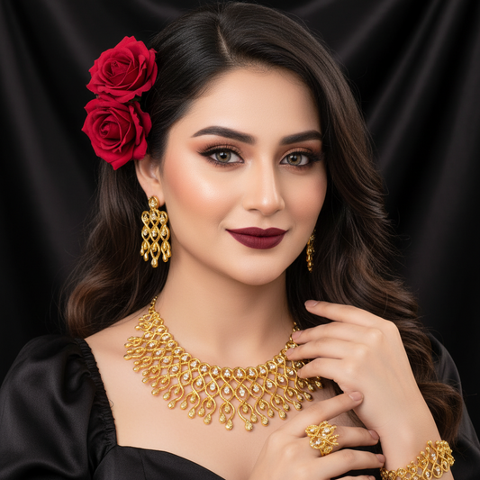 Zenat Bridal Dubai 24K Gold Plated Jewelry Set