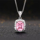 2025 Gorgeous White/Green/Purple/Pink Cubic Zirconia Women Necklace Simple and Elegant Design Female Wedding Trendy Jewelry