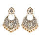 Ethnic Retro Green Sector Carved Turkish Jhumka Earrings For Women Indian Jewelry Pearl Tassel Earrings