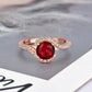 2025 New Elegant Red Corundum Ring with Extra Large Zircon Fashion Party Jewelry Flower Dove Egg Shining First