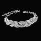 1PC Hip Hop Leaf Bracelet Women's Gold Twisted Shining Crystal Stone Pendant Bracelet Elegant Adjustable Chain Daily Jewelry