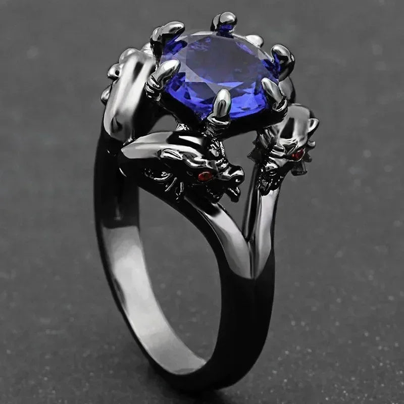 2025 New Blue Cube Zircon Attends Banquet Ring Fashionable, Elegant, High End Women's Bridal Luxury Inlaid Jewelry Accessories