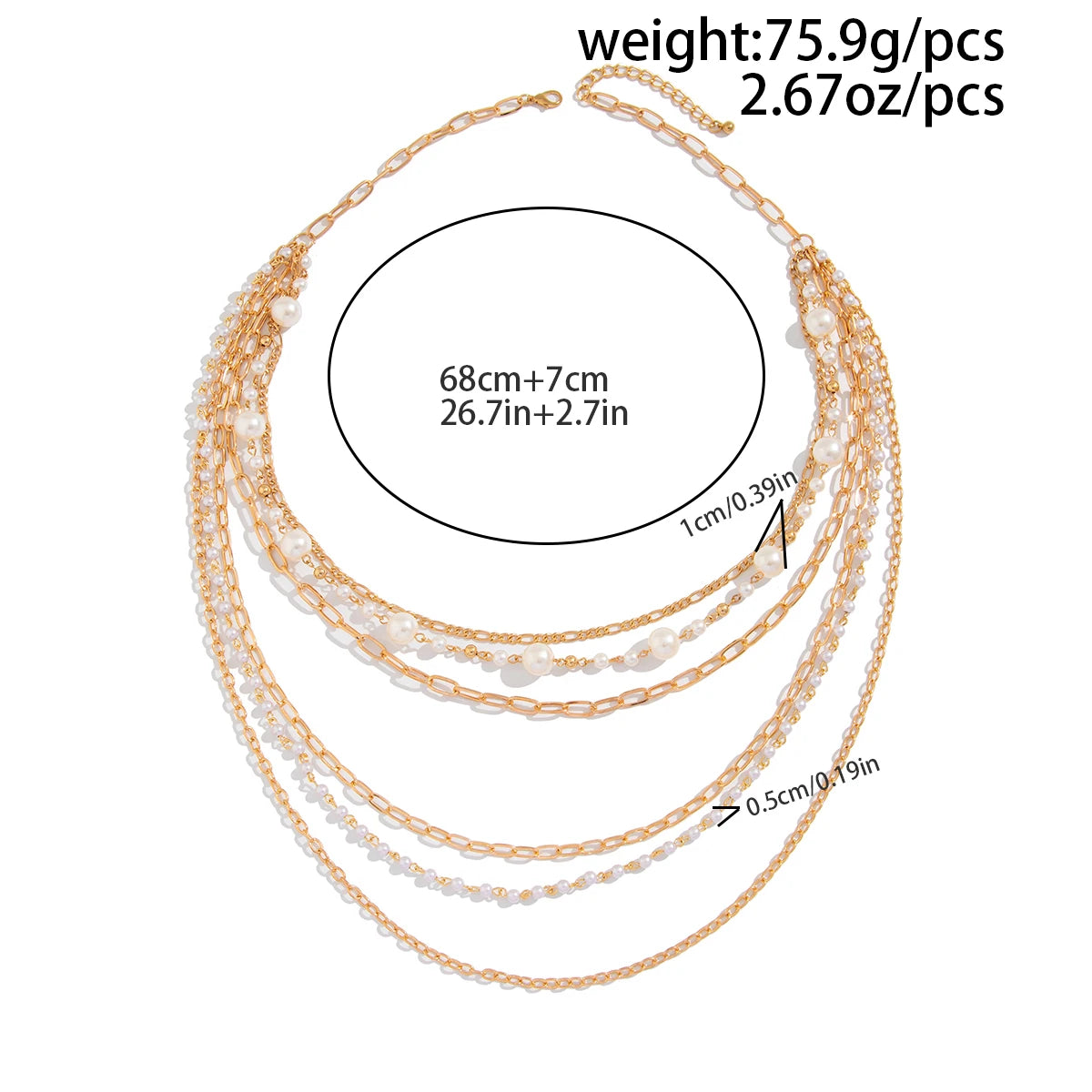 PuRui Trendy A multi-layered Slender Imitation Pearl Round Necklace For Women Temperament Banquet Aesthetic Jewelry Accessories