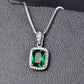 2025 Gorgeous White/Green/Purple/Pink Cubic Zirconia Women Necklace Simple and Elegant Design Female Wedding Trendy Jewelry