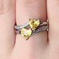 New Elegant Yellow Cubic Zirconia Women Rings Luxury Wedding Anniversary Party Lady's  Accessories Bright Fashion Jewelry