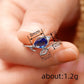 2025 New Blue Cube Zircon Attends Banquet Ring Fashionable, Elegant, High End Women's Bridal Luxury Inlaid Jewelry Accessories