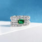 2025 New Luxury High End Party Women's Ring Bright Green Oval Crystal Noble  Retro Style Accessories Gorgeous Gift