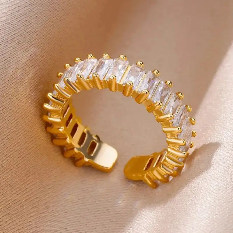 Delicate Colorful Zircon Rings for Women New In Gold Color Wedding Ring Aesthetic Fashion Jewelry Gift anillos mujer