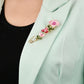 Exquisite Rhinestone Flower Brooches Leaf Metal Lapel Pins Women Clothes Jewelry Accessories