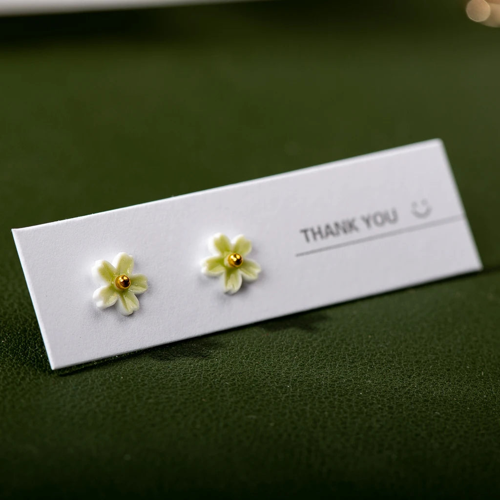 Handmade Multicolor Ceramic Flower Earrings With Stainless Steel Pin - Trendy And Eye-catching Jewelry Z638