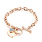 1 Pcs Bangle For Women Girl Not Fade Stainless Steel Gold Plated Waterproof Geometric Heart Pendant Bracelet Jewelry