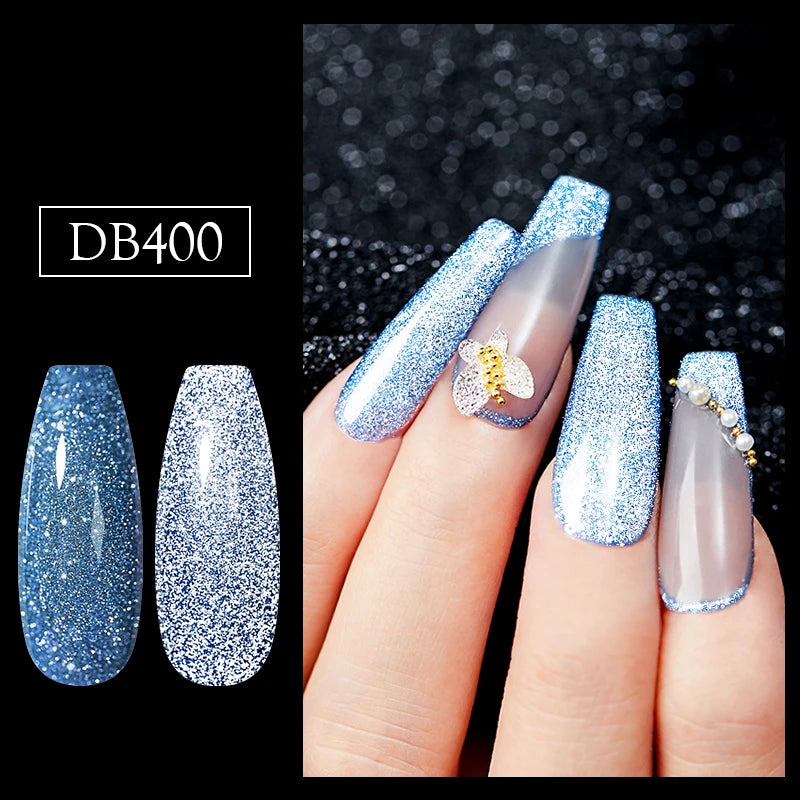 Mtssii 6ML Reflective Gel Nail Polish Shiny 14 Colors Semi-permanent UV Gel varnish Hybrid Nail Polish for Nail Art Manicure