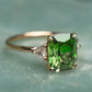 2025 New Luxury High End Party Women's Ring Bright Green Oval Crystal Noble  Retro Style Accessories Gorgeous Gift