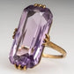 2025 New Purple Cubic Zirconia Ring with Sparkling Square Crystal, High End Women's Personalized Fashion Cocktail Party Jewelry
