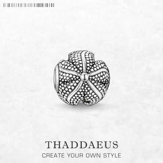 Charm Bead Blackened Starfish 925 Sterling Silver Vintage Karma Jewelry Ocean Accessories For Men Women