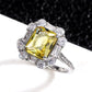 New Elegant Yellow Cubic Zirconia Women Rings Luxury Wedding Anniversary Party Lady's  Accessories Bright Fashion Jewelry