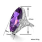 2025 New Purple Cubic Zirconia Ring with Sparkling Square Crystal, High End Women's Personalized Fashion Cocktail Party Jewelry
