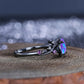 Elegant and Luxurious Synthetic Opal Vine Leaf Engagement Wedding Ring Wedding Jewelry Accessory Valentine's Day Gift