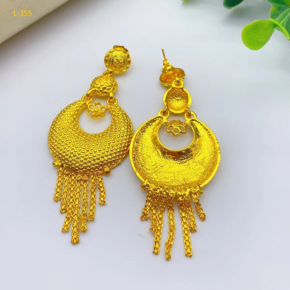 Indian Jewelry Set For Women 24K Gold Color Dubai African Nigeria Bridal Necklace Earrings Wedding Party Jewellery Gifts