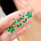 925 Silver Needle Green Flower Earrings For Women Korean Fashion Jewelry 2025 Trending Luxury Zircon Leaf Women's Stud Earrings