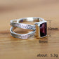 2025 New Purple Cubic Zirconia Ring with Sparkling Square Crystal, High End Women's Personalized Fashion Cocktail Party Jewelry
