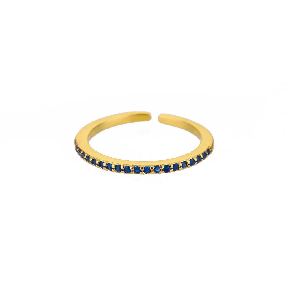 Mini Zircon Green Rings For Women Stainless Steel Gold Color Adjustable Finger Ring Engagement Wedding Christmas Jewelry Gift