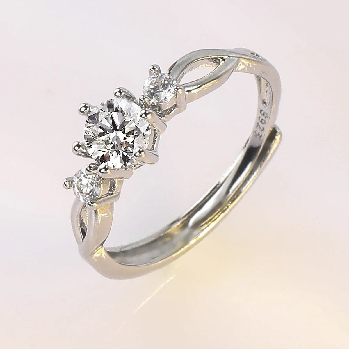 European American Fashion New Vintage Hollow Out Zircon Rings Hip Hop Party Opening Adjustable Ring for Women Gift