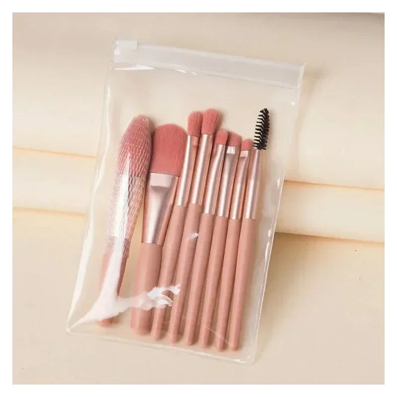 8PCS Portable Makeup Brush Set Soft Makeup Concealer Brush Blush Loose Powder Eye Shadow Foundation Brush Beauty Tools