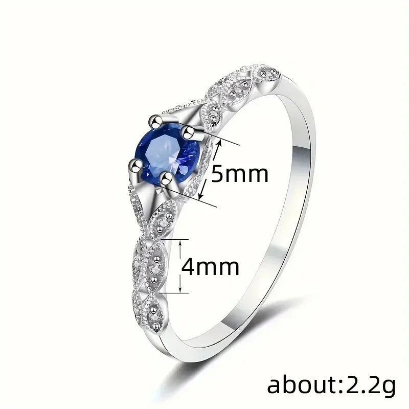 2025 New Blue Cube Zircon Attends Banquet Ring Fashionable, Elegant, High End Women's Bridal Luxury Inlaid Jewelry Accessories