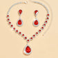 Minimalist Water drops Jewelry Set for Women Crystal Necklace Bracelet Earrings Set Gift Banquet Wedding Anniversary Accessories