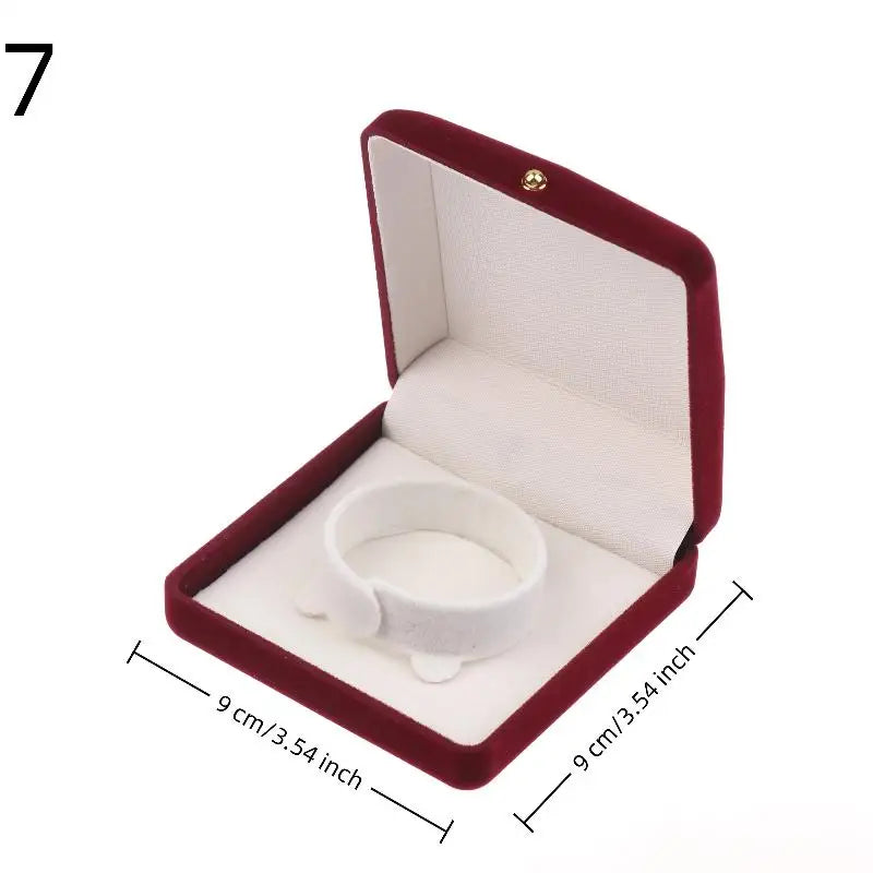 Flocking Gold Buckle Jewelry Box Red Velvet