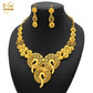 ANIID Luxury Indian Jewelry Sets for Women Party Dubai 24K Gold Color Necklace Set African Wedding Traditional Jewelry Gifts