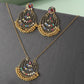 Luxury Retro Indian Jewelry Set Earring/Necklace Bijoux Wedding Jewelry Hangers Ethnic Carved Jhumka Earrings