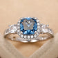 2025 New Fashion Sea Blue Cubic Zirconia Women's Wedding Ring Luxury Engagement Party Elegant   Brilliant Jewelry