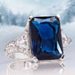 2025 Luxury Prong Setting-Rings For Women With Deep Blue Zircon Stone Anniversary Gift   Wife Micro Paved Middle