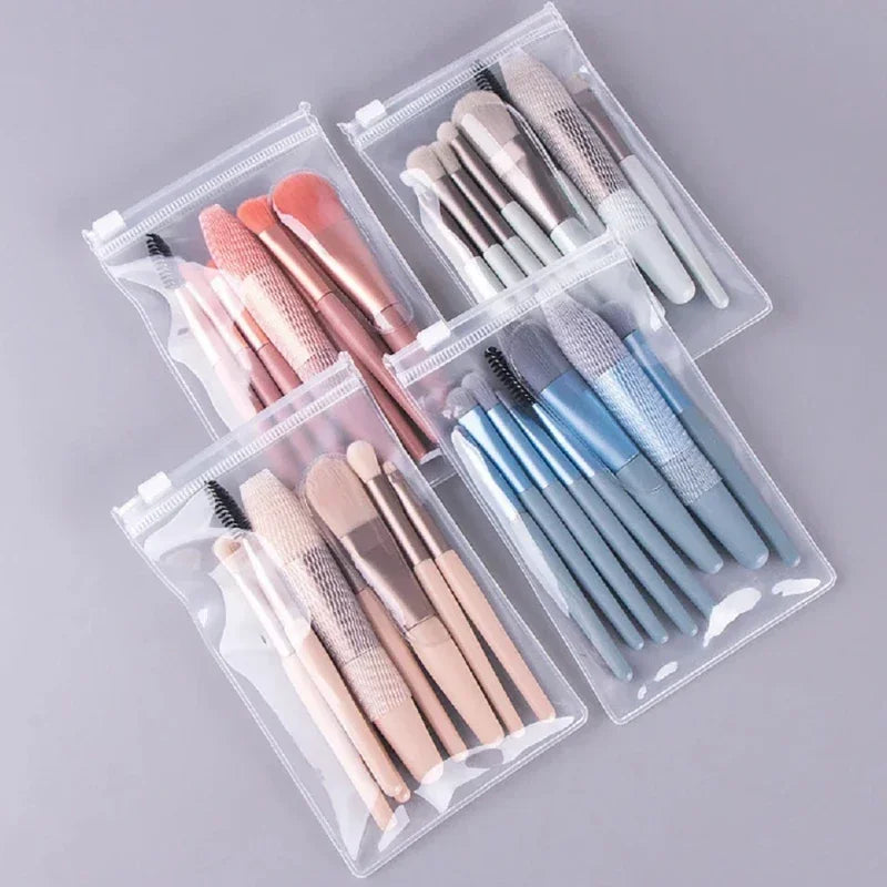 8PCS Portable Makeup Brush Set Soft Makeup Concealer Brush Blush Loose Powder Eye Shadow Foundation Brush Beauty Tools