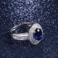 2025 Luxury Prong Setting-Rings For Women With Deep Blue Zircon Stone Anniversary Gift   Wife Micro Paved Middle