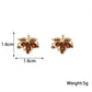 Red Gem Maple Leaf Stud Earrings for Women2023 New Fashion Light Luxury Earrings Retro Simple Crystal Earrings Jewelry Gift