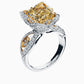 New Elegant Yellow Cubic Zirconia Women Rings Luxury Wedding Anniversary Party Lady's  Accessories Bright Fashion Jewelry