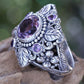 2025 New Purple Cubic Zirconia Ring with Sparkling Square Crystal, High End Women's Personalized Fashion Cocktail Party Jewelry