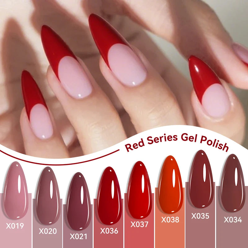 LILYCUTE Ancora Red Autumn Winter Gel Nail Polish Semi Permanent Soak Off UV LED Gel Varnish Manicure Nail Supplies