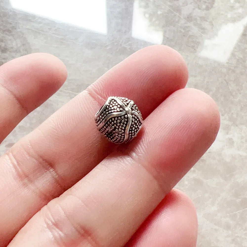 Charm Bead Blackened Starfish 925 Sterling Silver Vintage Karma Jewelry Ocean Accessories For Men Women