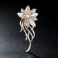 Sweet Flower Shape Lapel Pin Inlaid Shiny Rhinestones Brooches All-match Versatile Corsage Accessories