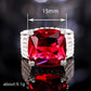 2025 European and American Red Cubic Zirconia Ring, Oval Geometric Fashion Temperament Elegant and Dazzling Jewelry Accessories