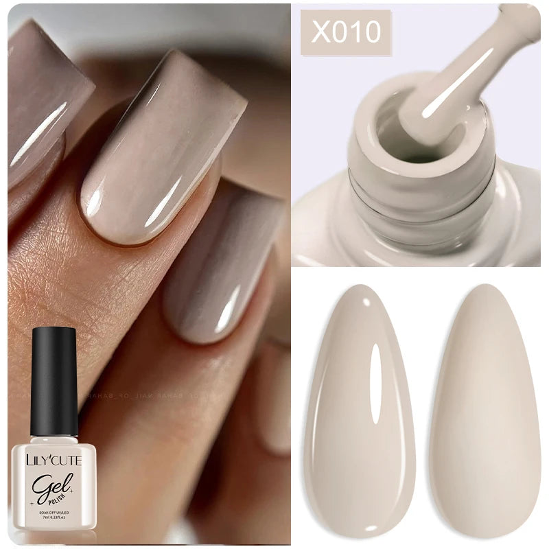 LILYCUTE Ancora Red Autumn Winter Gel Nail Polish Semi Permanent Soak Off UV LED Gel Varnish Manicure Nail Supplies