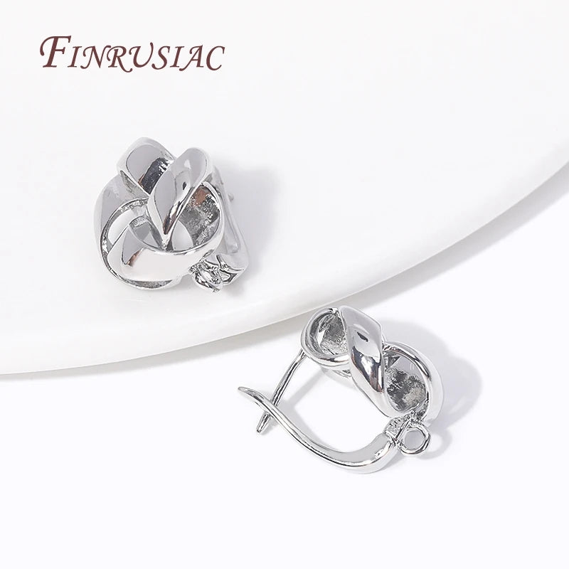 Trendy Earrings Accessories 18K Gold Plated Metal Round Earwires Earring Fasteners Hooks For DIY Women Ear Jewelry Making